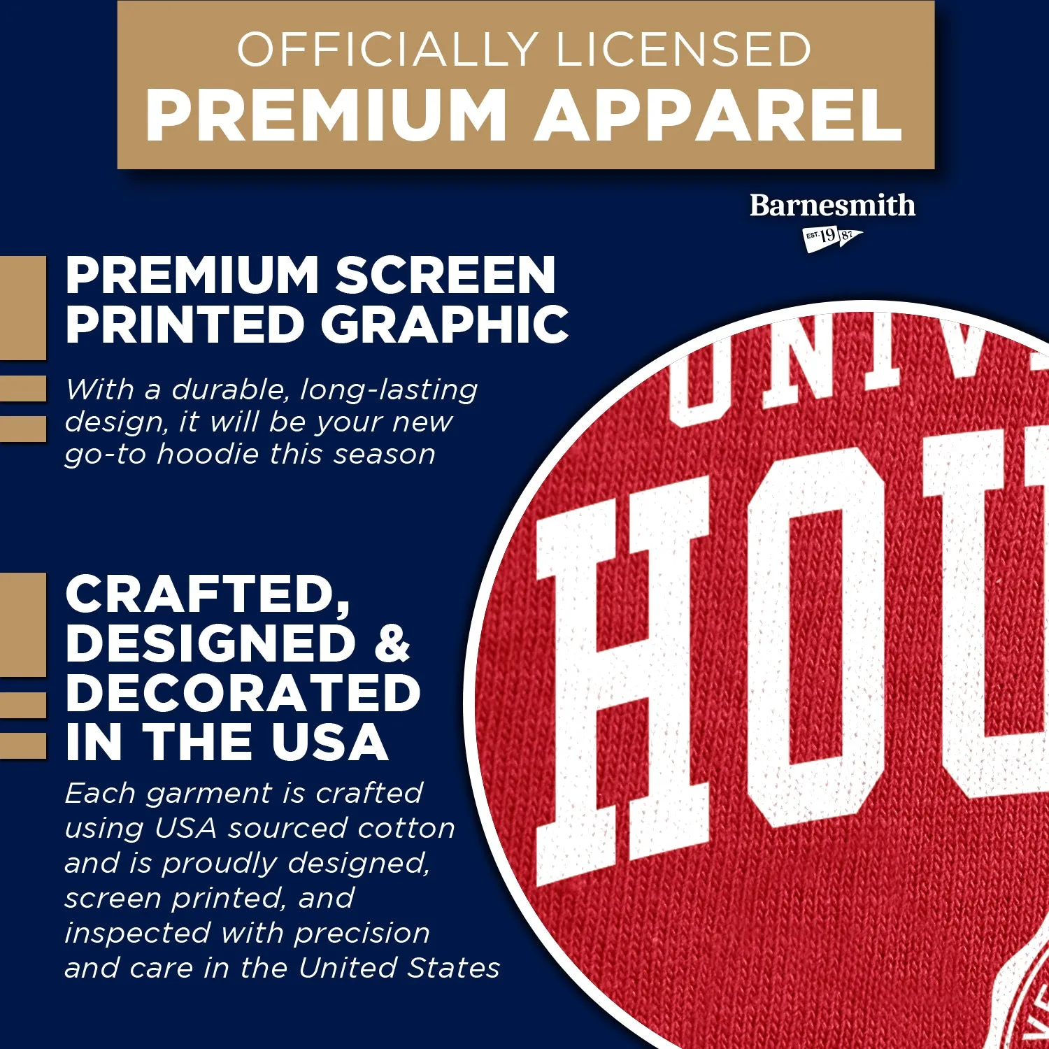 University of Houston Heritage Hooded Sweatshirt (Red) sold by Barnesmith product image thumbnail 4