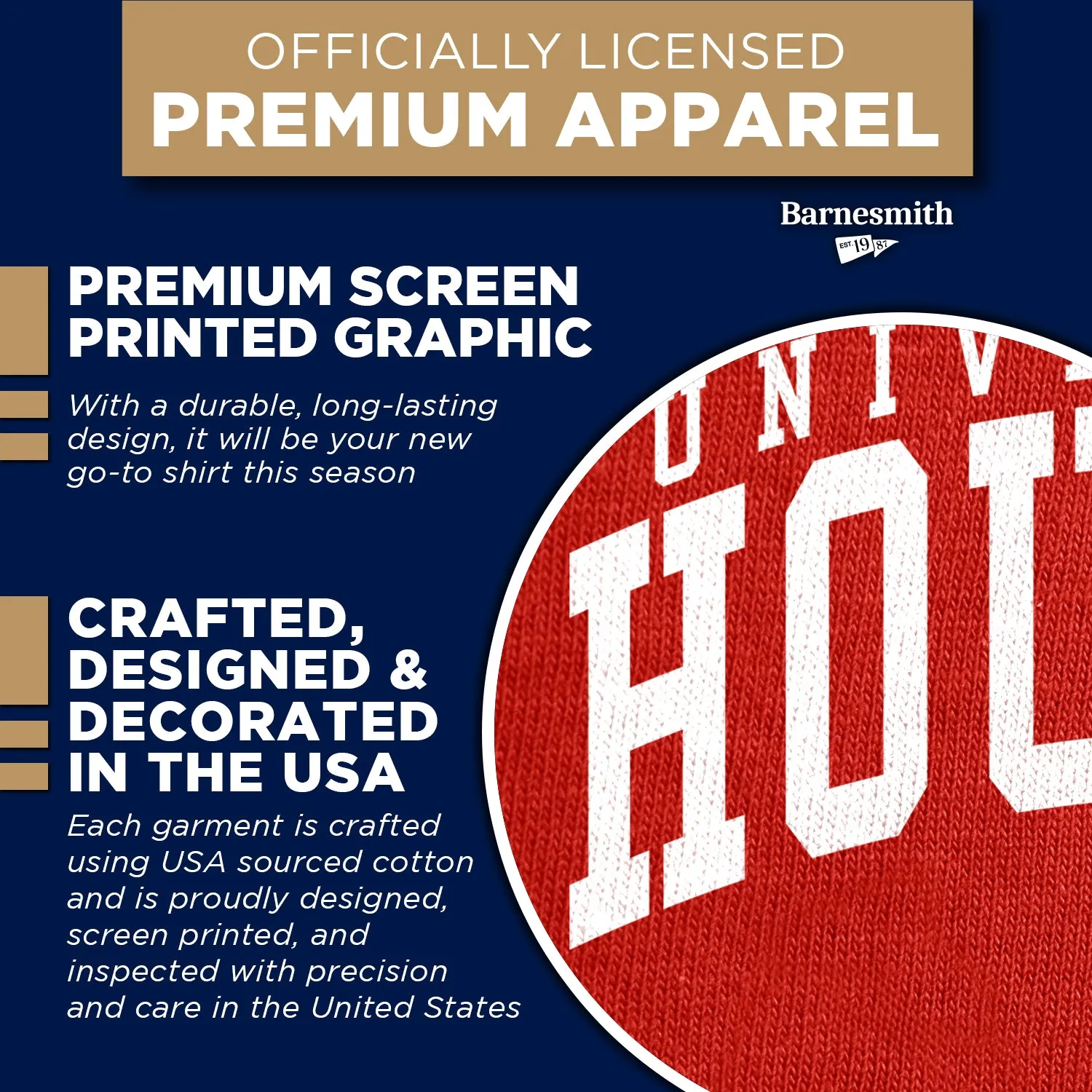 University of Houston Classic T-Shirt (Red) sold by Barnesmith product image thumbnail 4