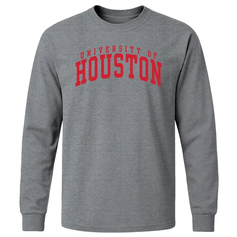 University of Houston Classic Long Sleeve T-Shirt (Charcoal Grey) sold by Barnesmith