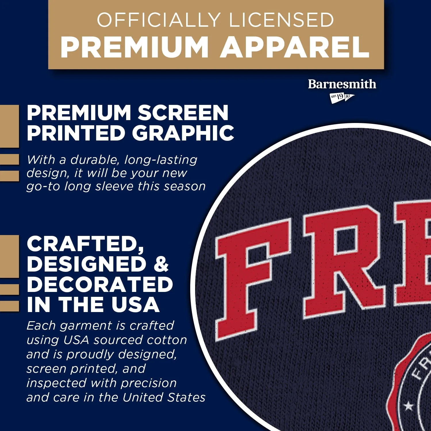 California State University Fresno Heritage Long Sleeve T-Shirt (Navy) sold by Barnesmith product image thumbnail 4