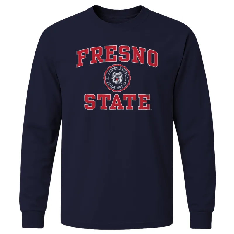 California State University Fresno Heritage Long Sleeve T-Shirt (Navy) sold by Barnesmith