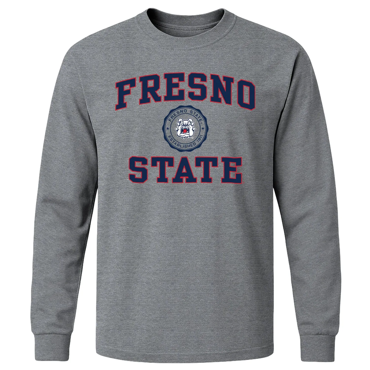 California State University Fresno Heritage Long Sleeve T-Shirt (Charcoal Grey) sold by Barnesmith