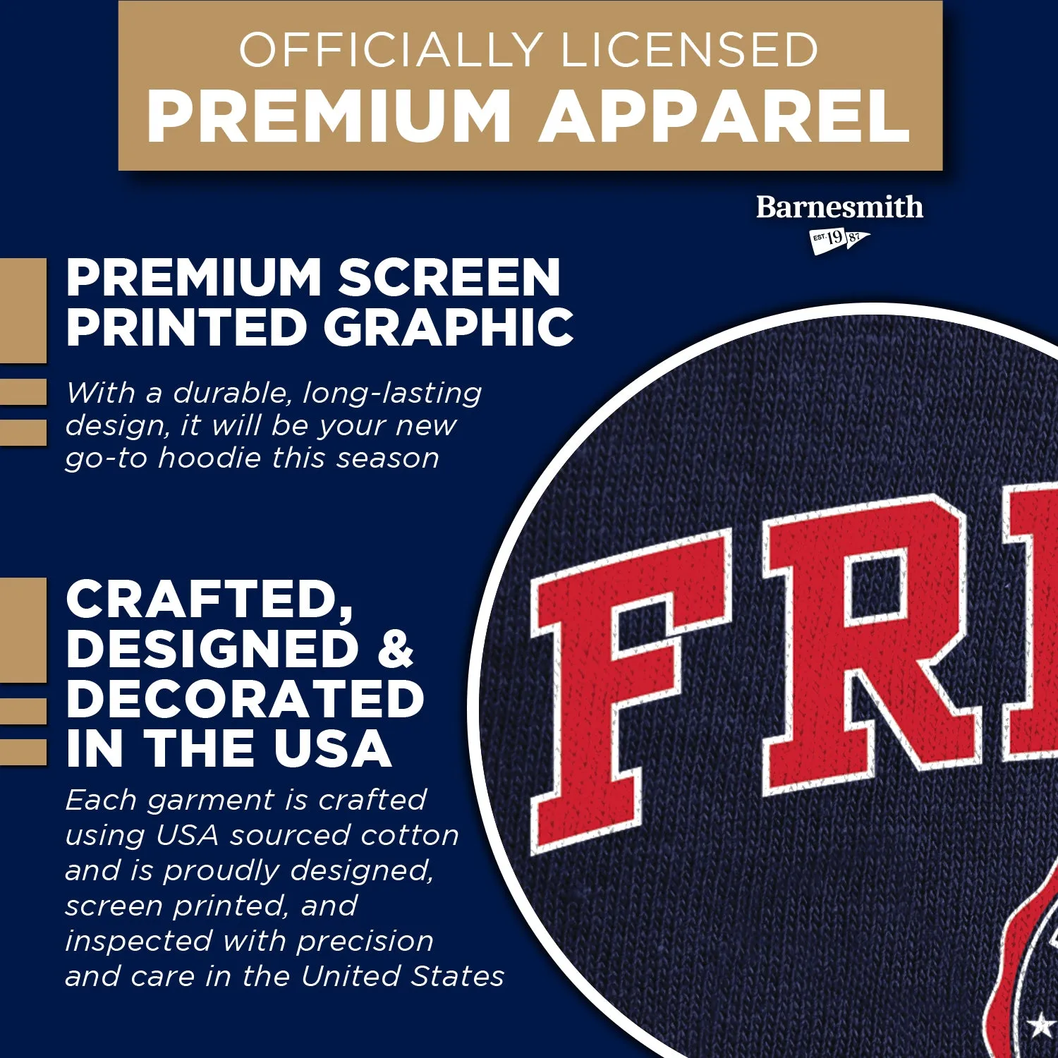 California State University Fresno Heritage Hooded Sweatshirt (Navy) sold by Barnesmith product image thumbnail 4