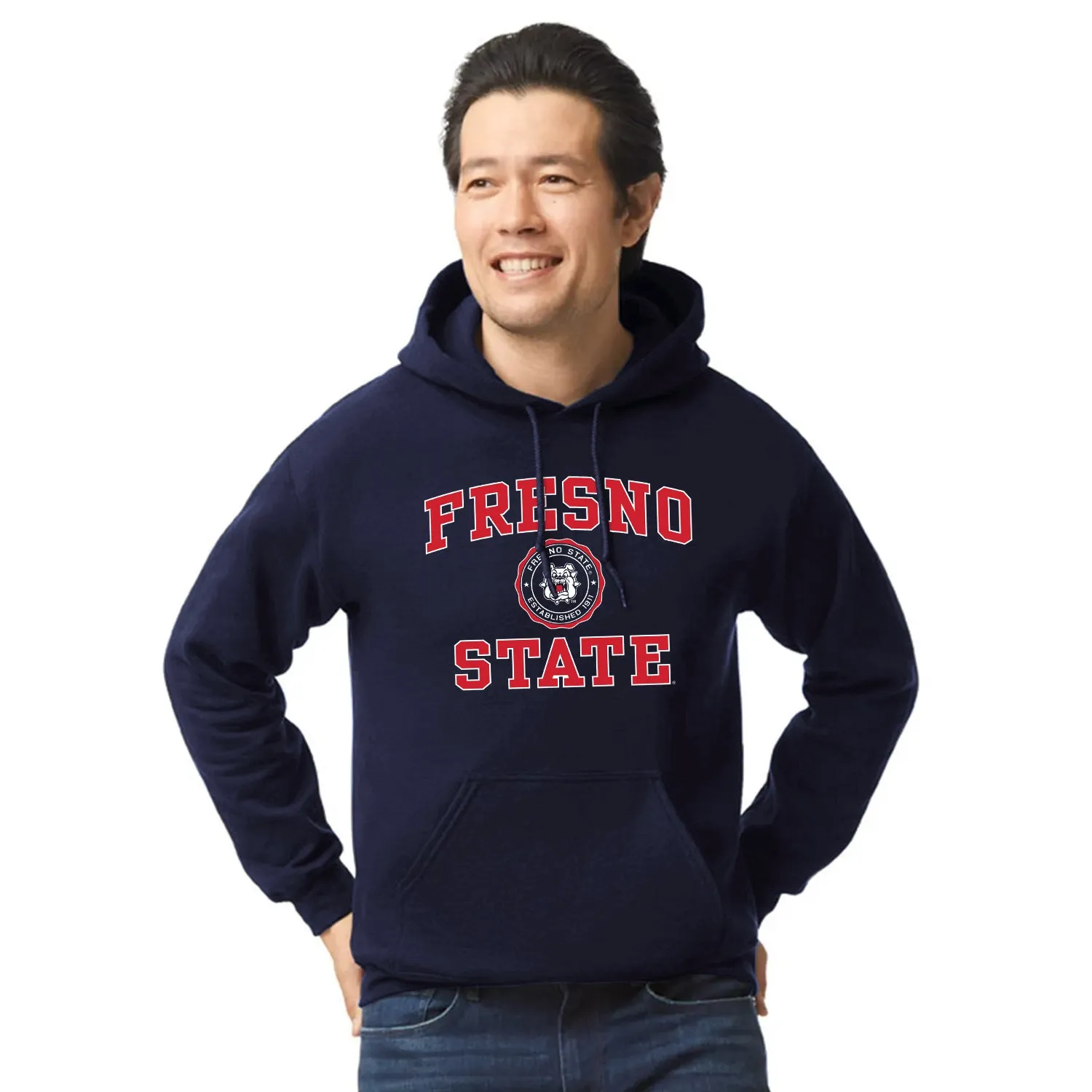 California State University Fresno Heritage Hooded Sweatshirt (Navy) sold by Barnesmith product image thumbnail 2