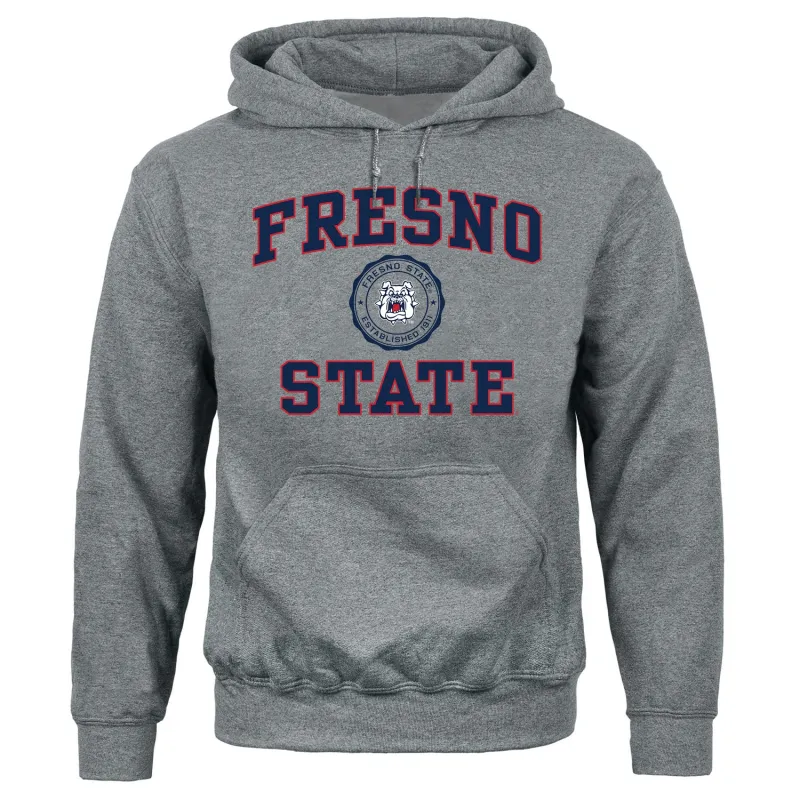 California State University Fresno Heritage Hooded Sweatshirt (Charcoal Grey) sold by Barnesmith