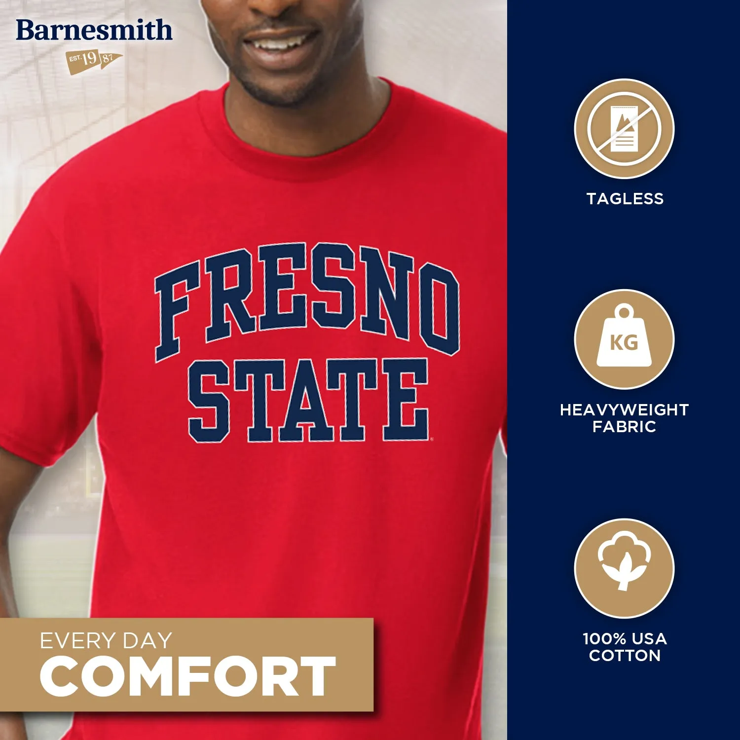 California State University Fresno Classic T-Shirt (Red) sold by Barnesmith product image thumbnail 3