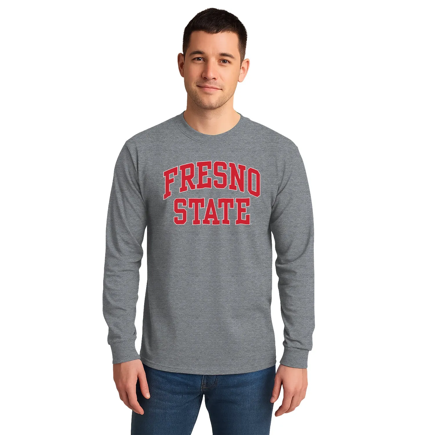California State University Fresno Classic Long Sleeve T-Shirt (Charcoal Grey) sold by Barnesmith product image thumbnail 2