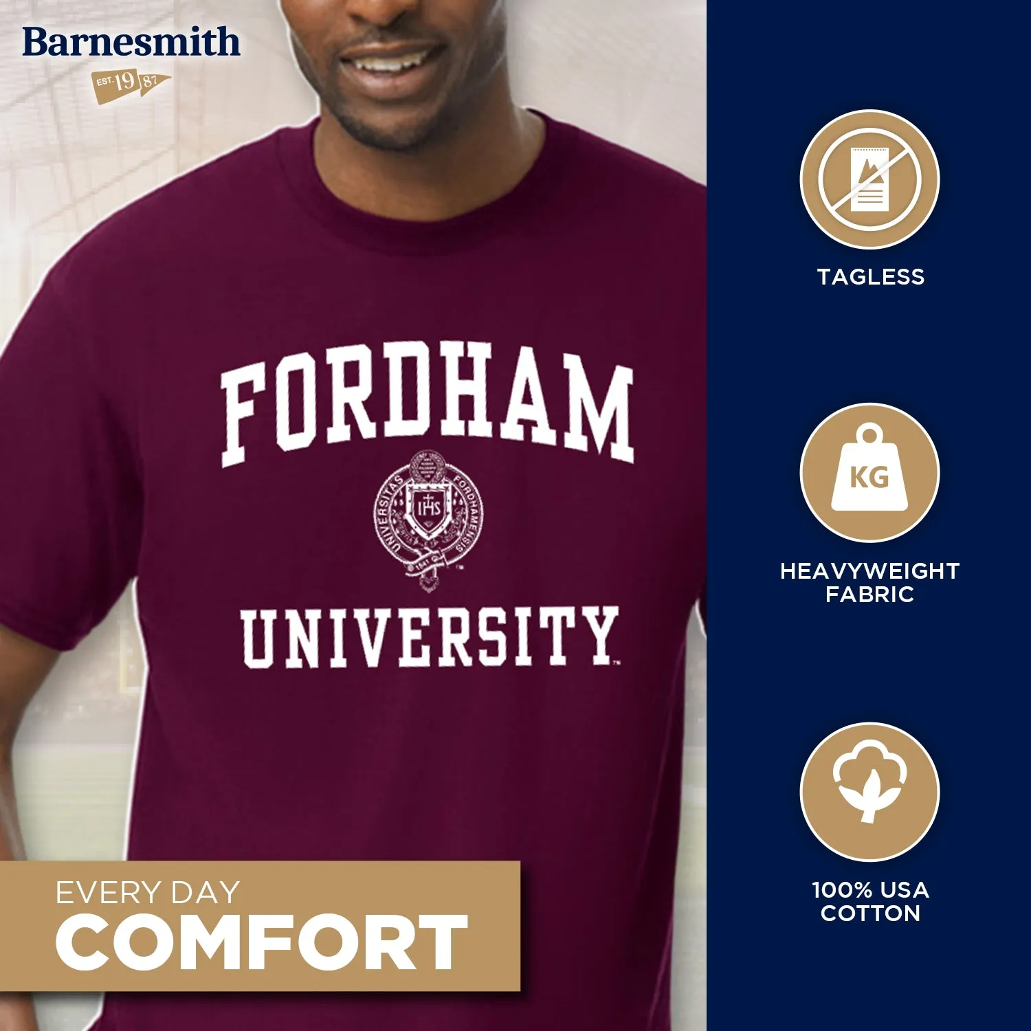 Fordham University Heritage T-Shirt (Maroon) sold by Barnesmith product image thumbnail 3