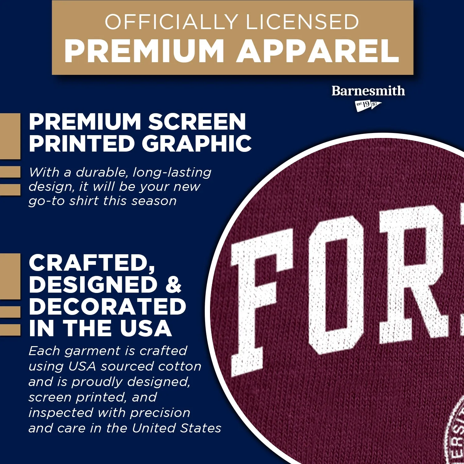 Fordham University Heritage T-Shirt (Maroon) sold by Barnesmith product image thumbnail 4