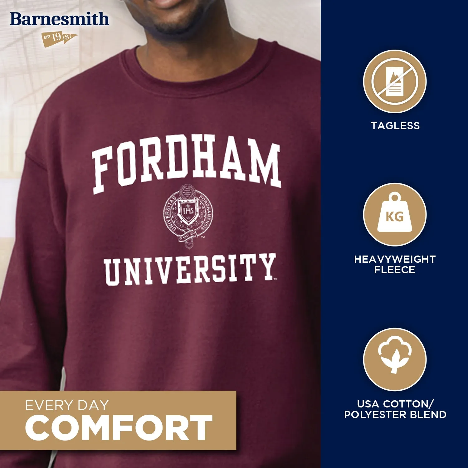 Fordham University Heritage Sweatshirt (Maroon) sold by Barnesmith product image thumbnail 3
