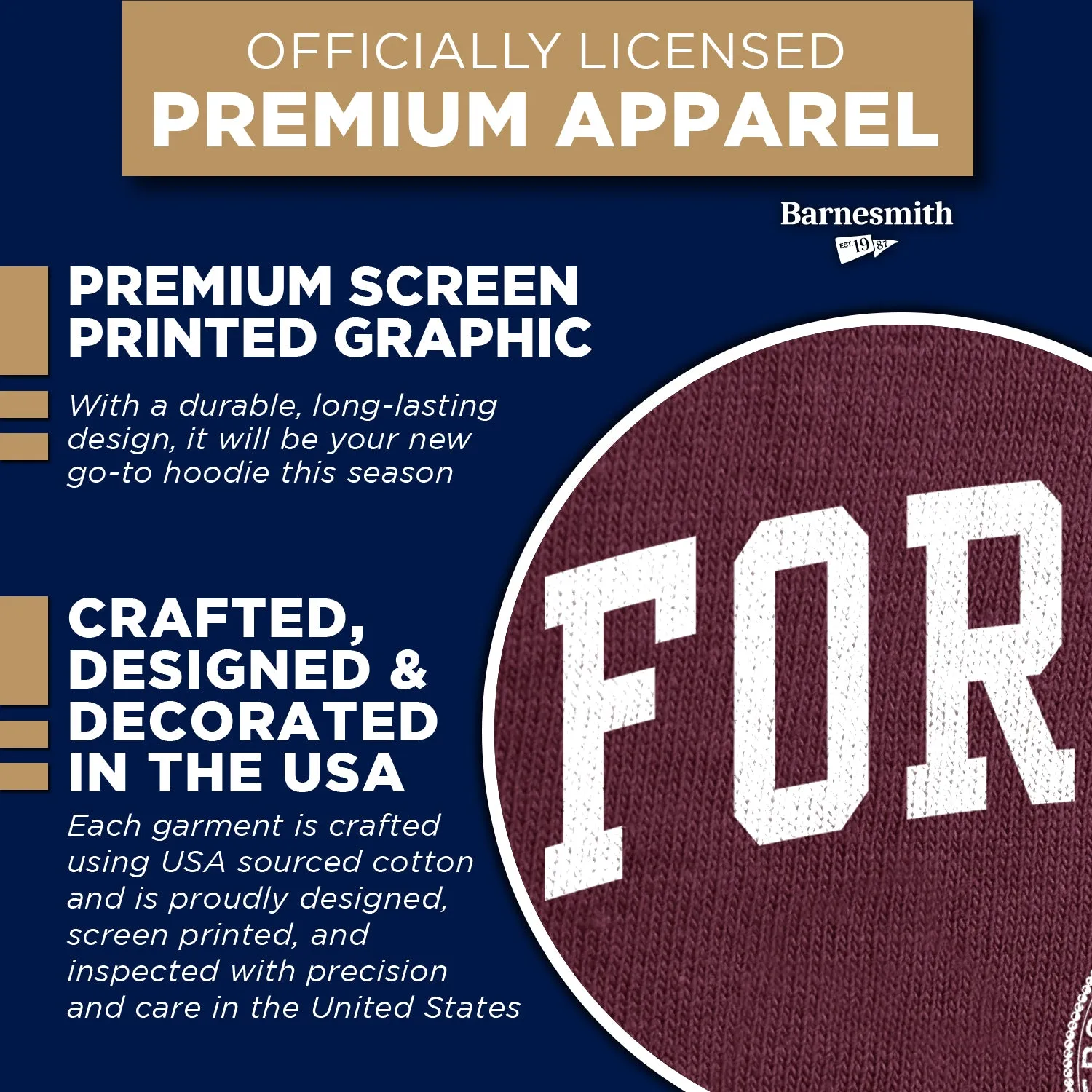 Fordham University Heritage Hooded Sweatshirt (Maroon) sold by Barnesmith product image thumbnail 4