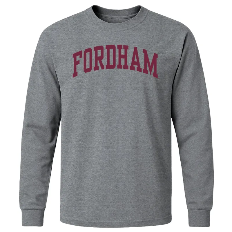 Fordham University Classic Long Sleeve T-Shirt (Charcoal Grey) sold by Barnesmith