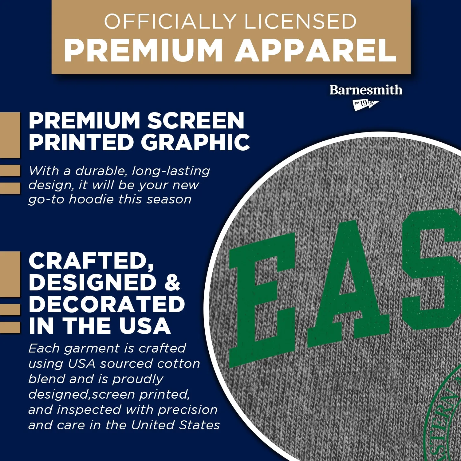 Eastern Michigan University Heritage Hooded Sweatshirt (Charcoal Grey) sold by Barnesmith product image thumbnail 4