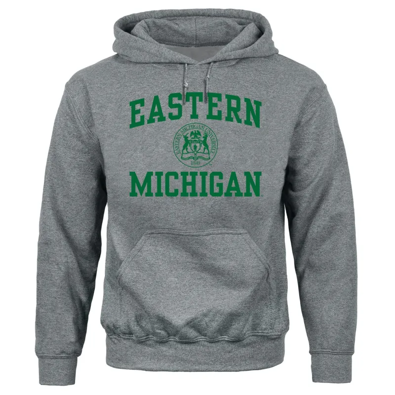 Eastern Michigan University Heritage Hooded Sweatshirt (Charcoal Grey) sold by Barnesmith