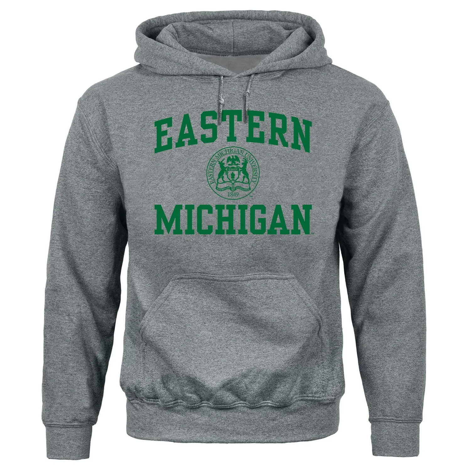 Eastern Michigan University Heritage Hooded Sweatshirt (Charcoal Grey) sold by Barnesmith
