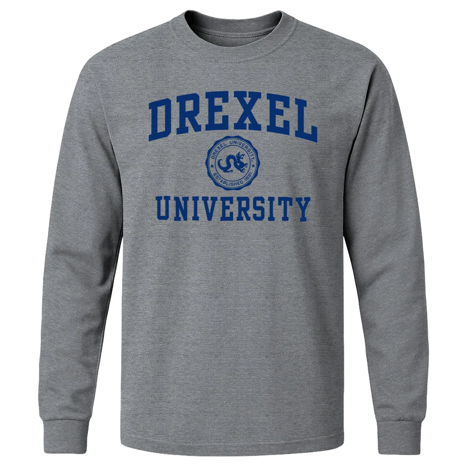 Drexel University Heritage Long Sleeve T-Shirt (Charcoal Grey) sold by Barnesmith