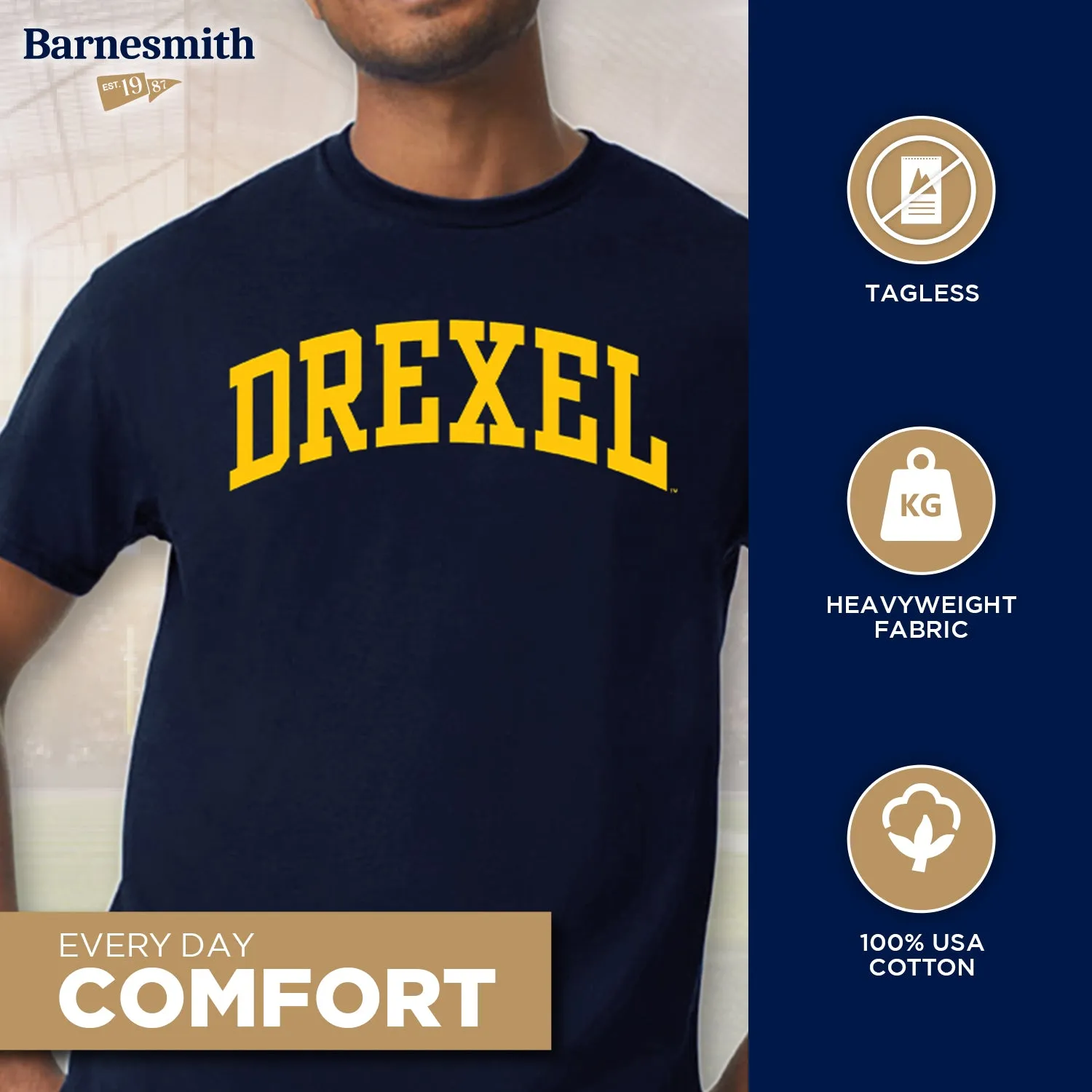 Drexel University Classic T-Shirt (Navy) sold by Barnesmith product image thumbnail 3