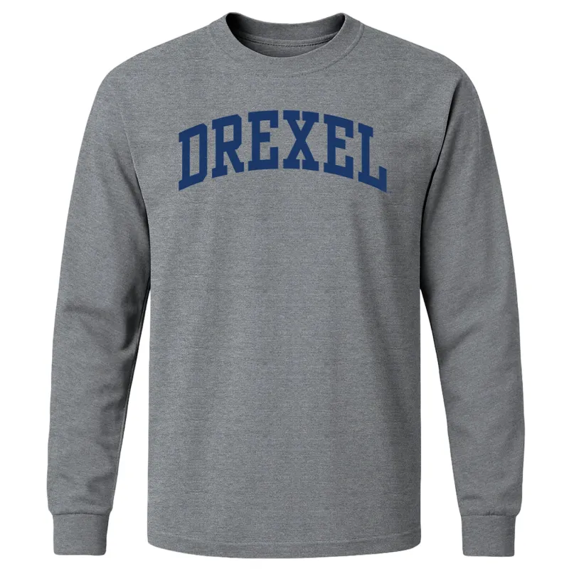 Drexel University Classic Long Sleeve T-Shirt (Charcoal Grey) sold by Barnesmith