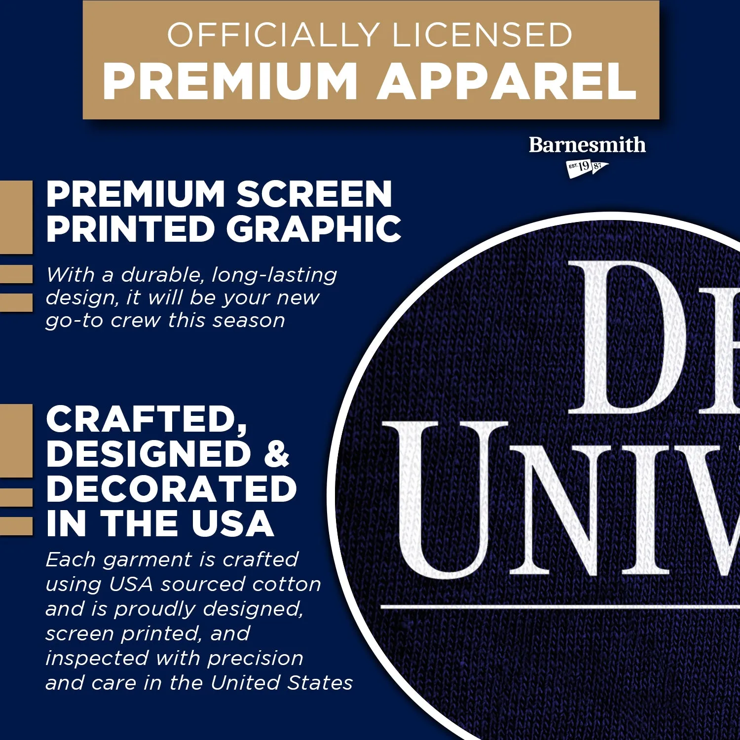 DePaul University Heritage Sweatshirt (Navy) sold by Barnesmith product image thumbnail 4