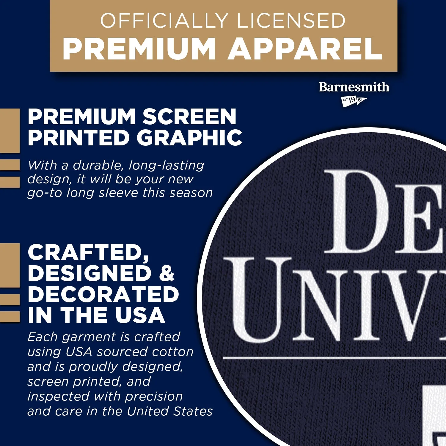 DePaul University Heritage Long Sleeve T-Shirt (Navy) sold by Barnesmith product image thumbnail 4