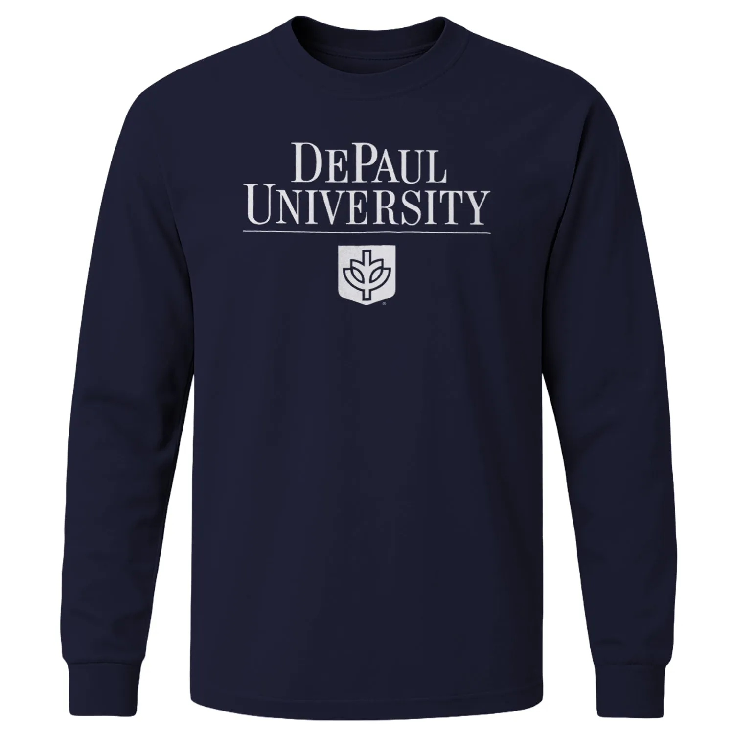 DePaul University Heritage Long Sleeve T-Shirt (Navy) sold by Barnesmith