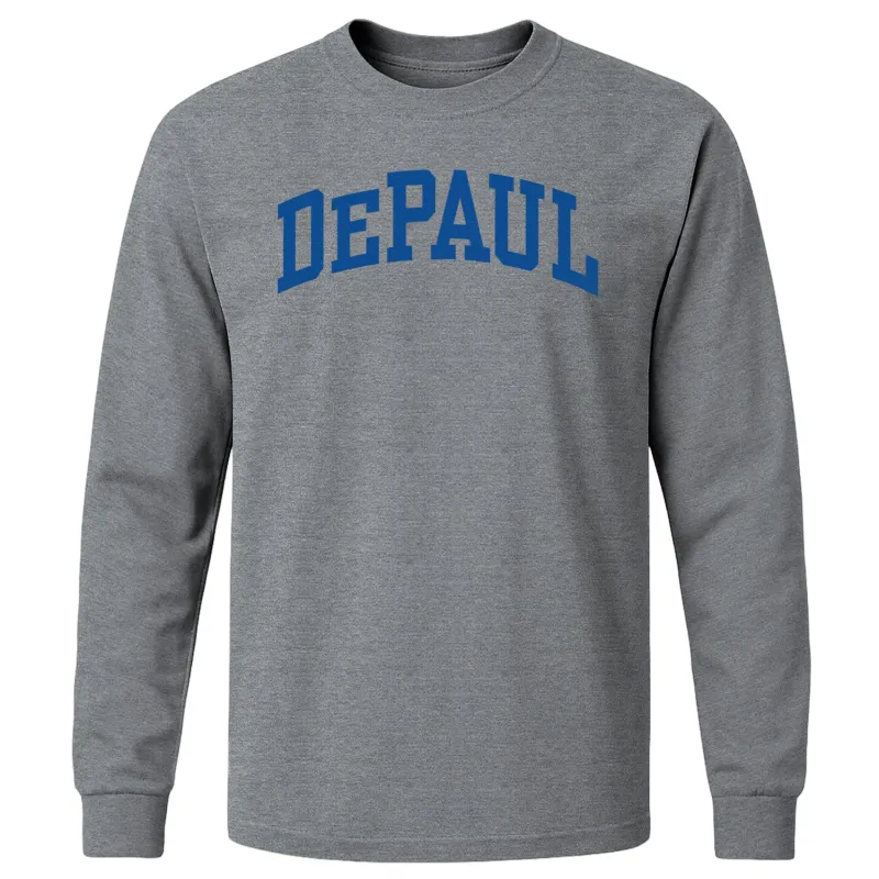 DePaul University Classic Long Sleeve T-Shirt (Charcoal Grey) sold by Barnesmith
