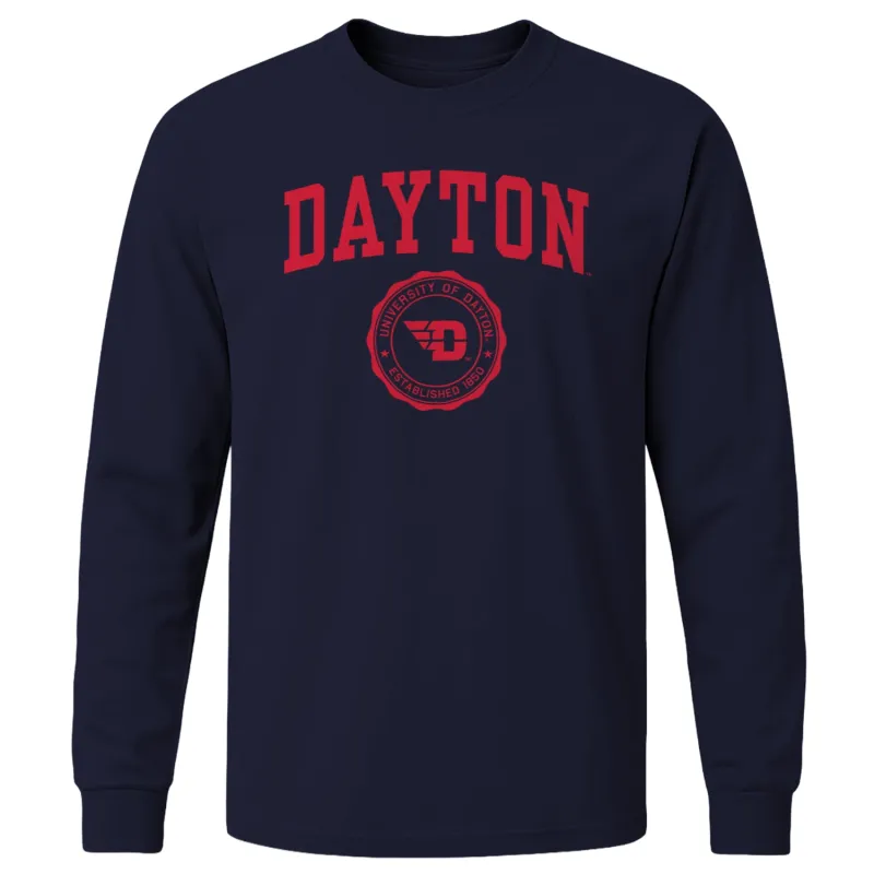 University of Dayton Heritage Long Sleeve T-Shirt (Navy) sold by Barnesmith