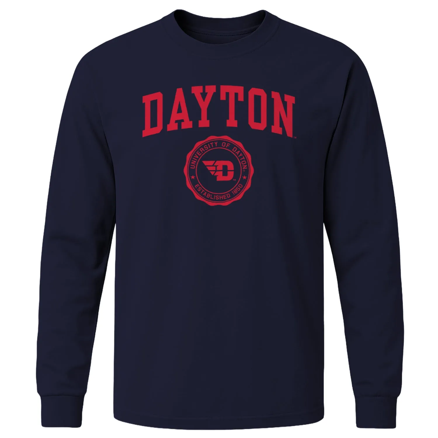 University of Dayton Heritage Long Sleeve T-Shirt (Navy) sold by Barnesmith