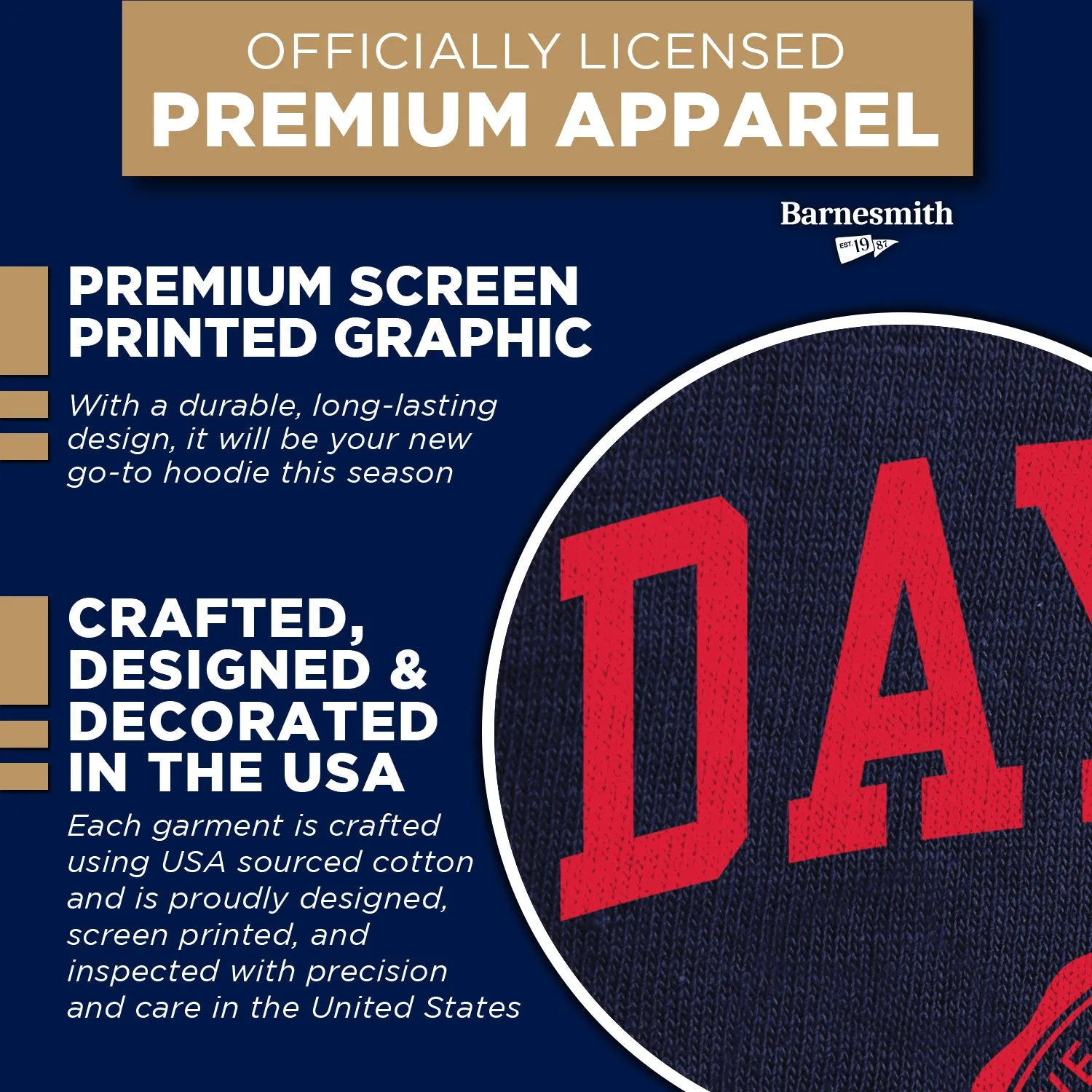 University of Dayton Heritage Hooded Sweatshirt (Navy) sold by Barnesmith product image thumbnail 4