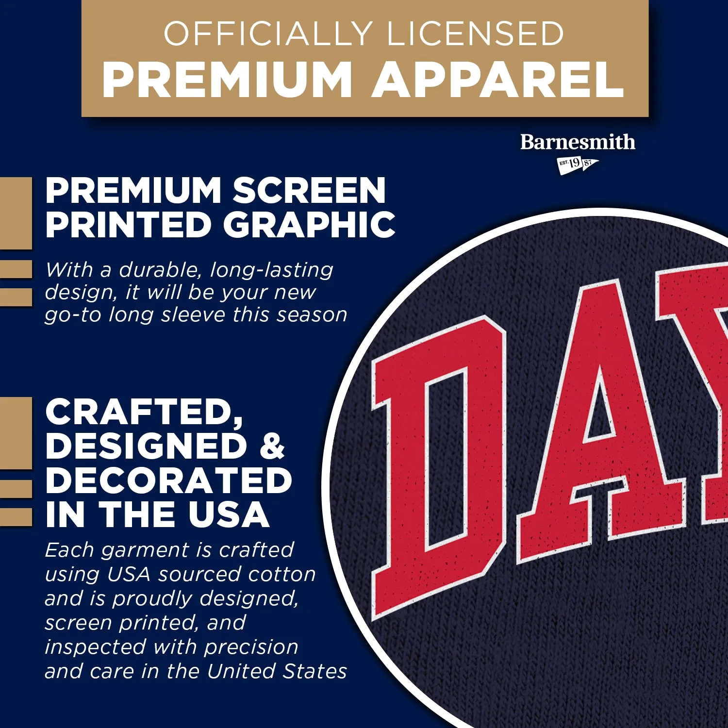 University of Dayton Classic Long Sleeve T-Shirt (Navy) sold by Barnesmith product image thumbnail 4