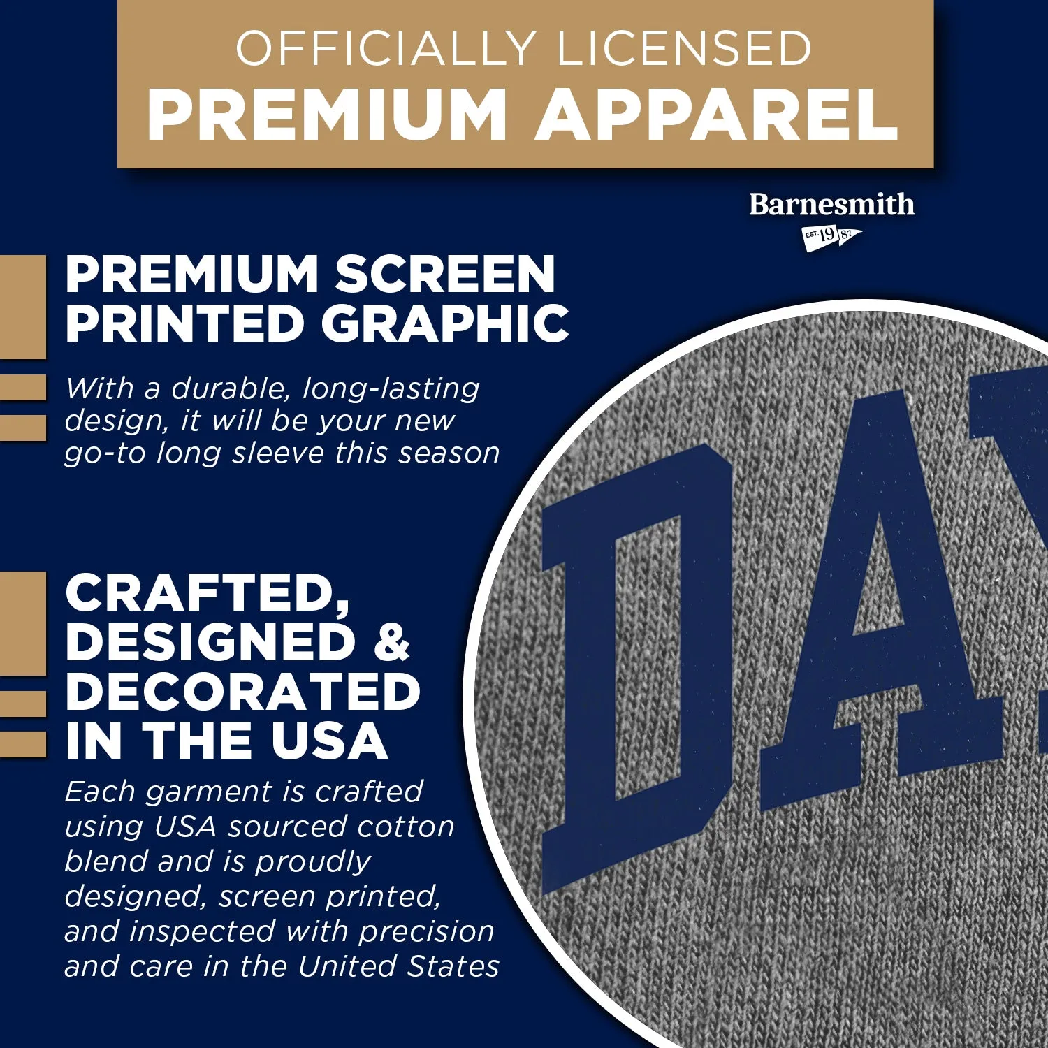 University of Dayton Classic Long Sleeve T-Shirt (Charcoal Grey) sold by Barnesmith product image thumbnail 4