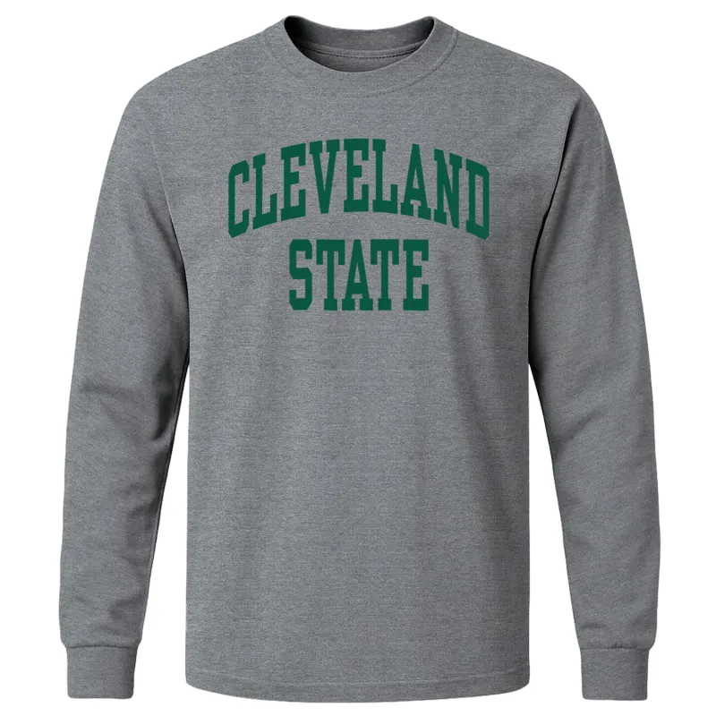 Cleveland State University Classic Long Sleeve T-Shirt (Charcoal Grey) sold by Barnesmith