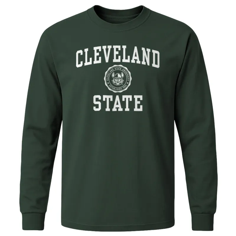 Cleveland State University Heritage Long Sleeve T-Shirt (Hunter Green) sold by Barnesmith