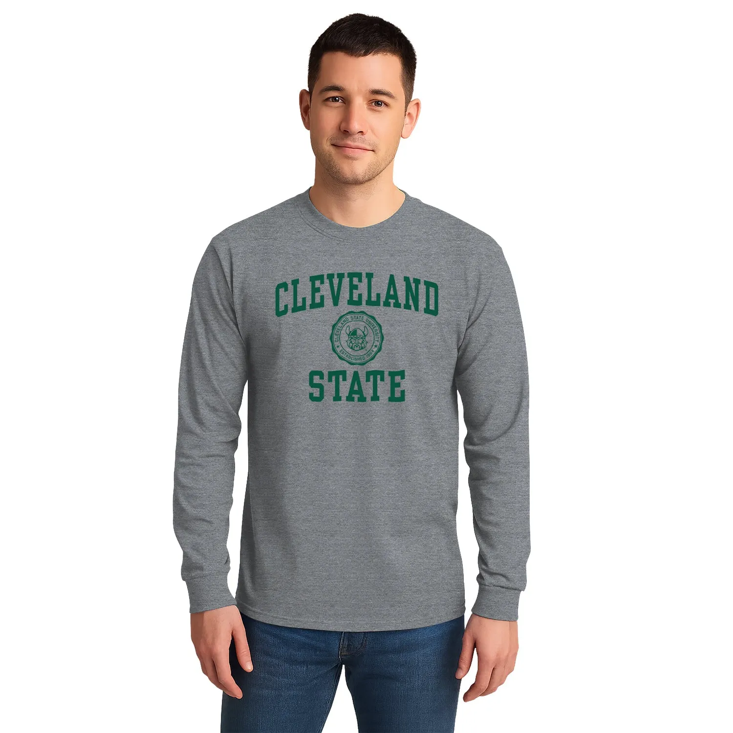 Cleveland State University Heritage Long Sleeve T-Shirt (Charcoal Grey) sold by Barnesmith product image thumbnail 2