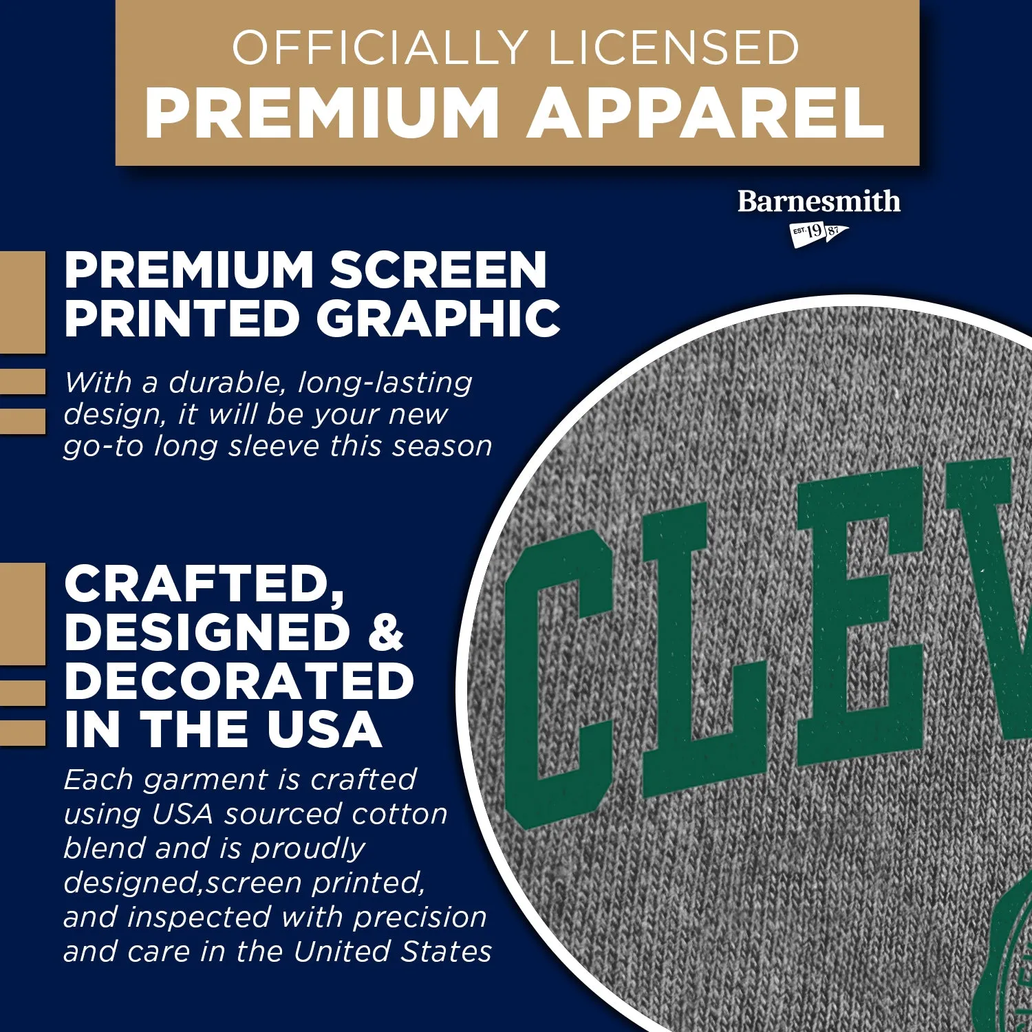 Cleveland State University Heritage Long Sleeve T-Shirt (Charcoal Grey) sold by Barnesmith product image thumbnail 4