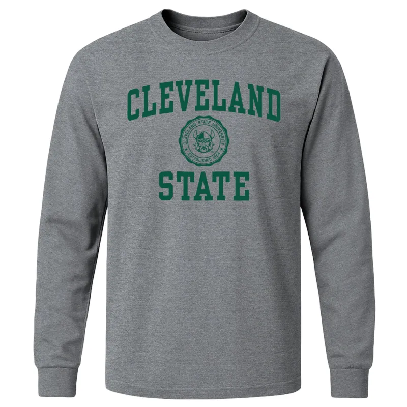 Cleveland State University Heritage Long Sleeve T-Shirt (Charcoal Grey) sold by Barnesmith