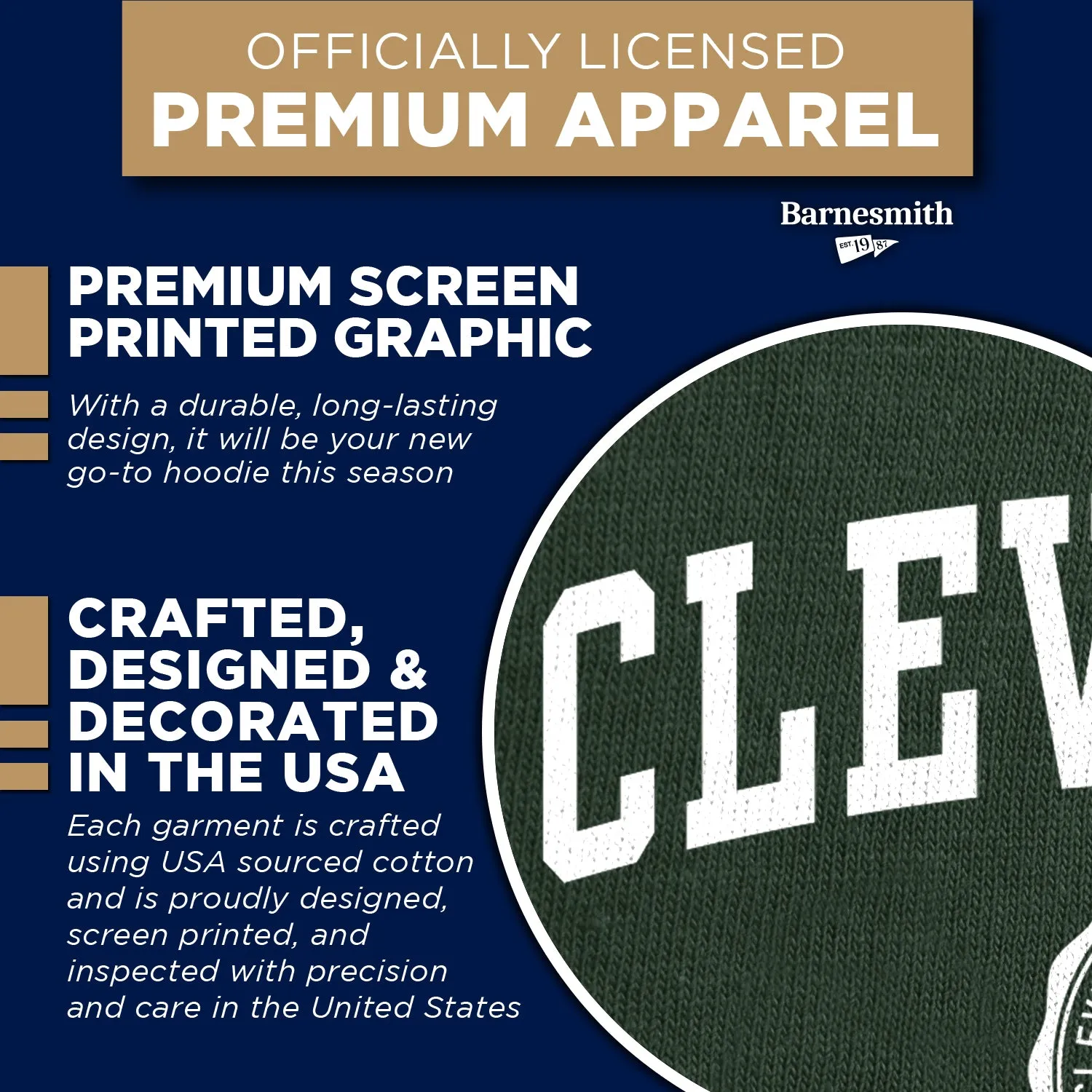 Cleveland State University Heritage Hooded Sweatshirt (Hunter Green) sold by Barnesmith product image thumbnail 4