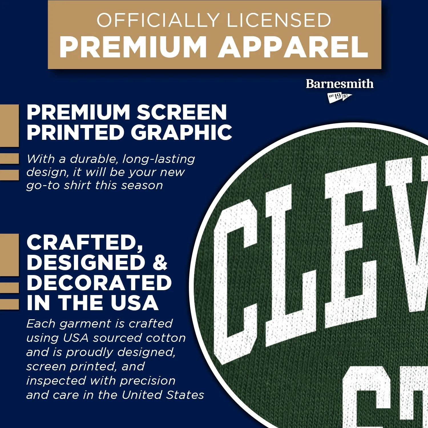 Cleveland State University Classic T-Shirt (Hunter Green) sold by Barnesmith product image thumbnail 4