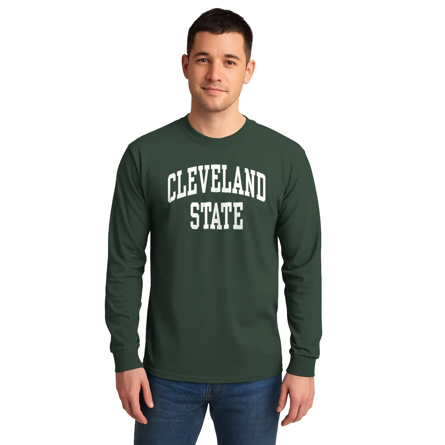 Cleveland State University Classic Long Sleeve T-Shirt (Hunter Green) sold by Barnesmith product image thumbnail 2