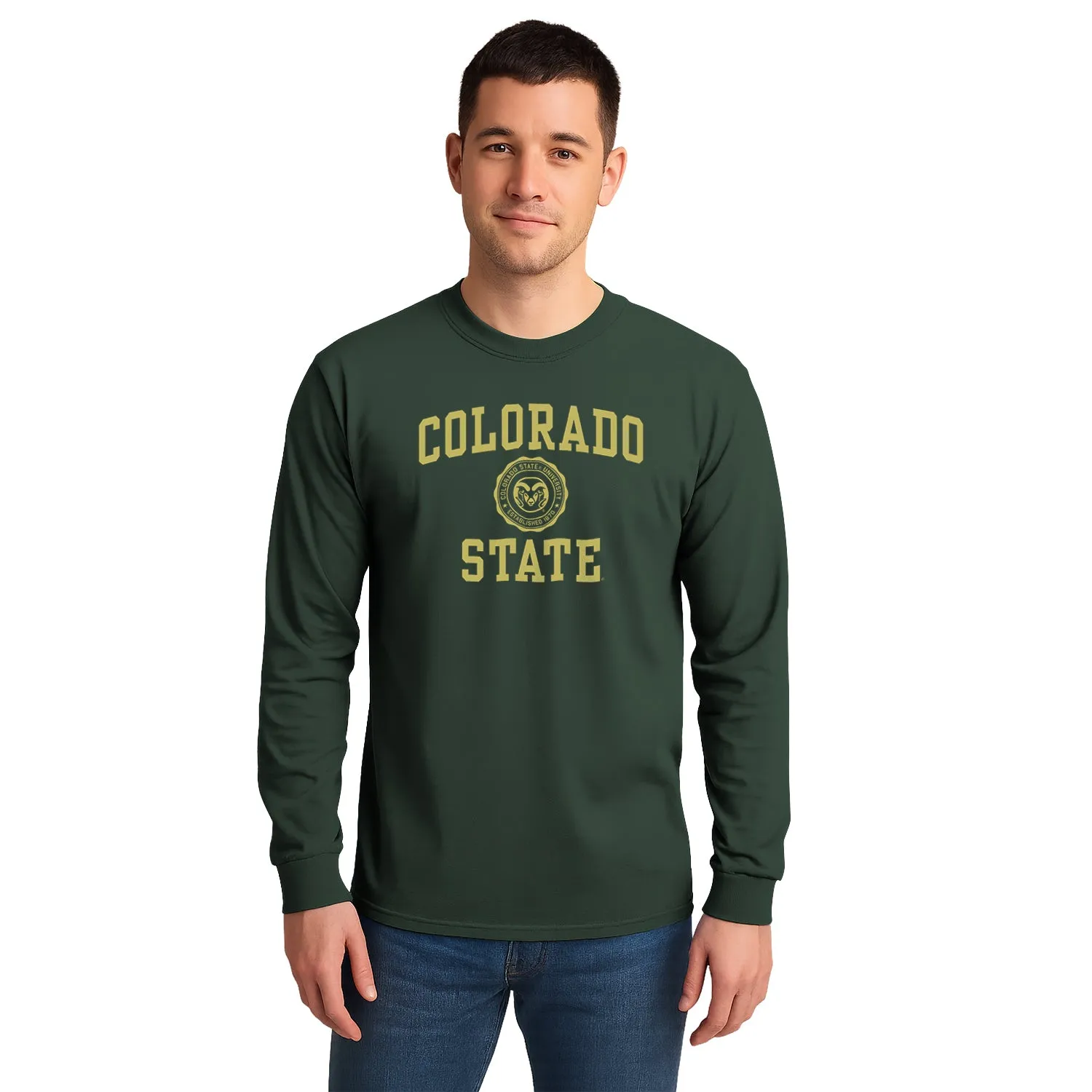 Colorado State University Heritage Long Sleeve T-Shirt (Hunter Green) sold by Barnesmith product image thumbnail 2