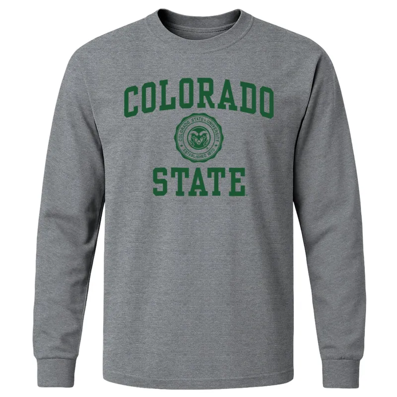 Colorado State University Heritage Long Sleeve T-Shirt (Charcoal Grey) sold by Barnesmith