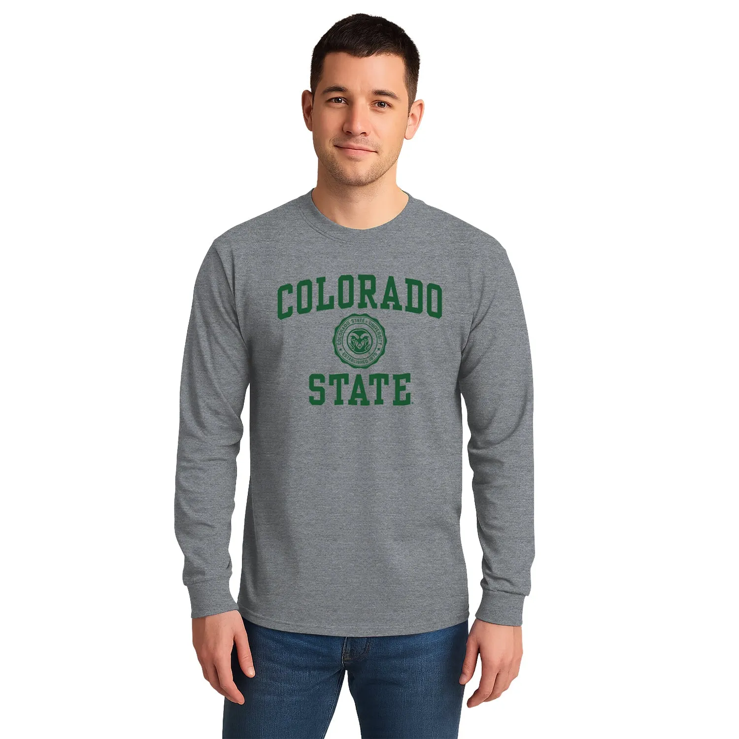 Colorado State University Heritage Long Sleeve T-Shirt (Charcoal Grey) sold by Barnesmith product image thumbnail 2