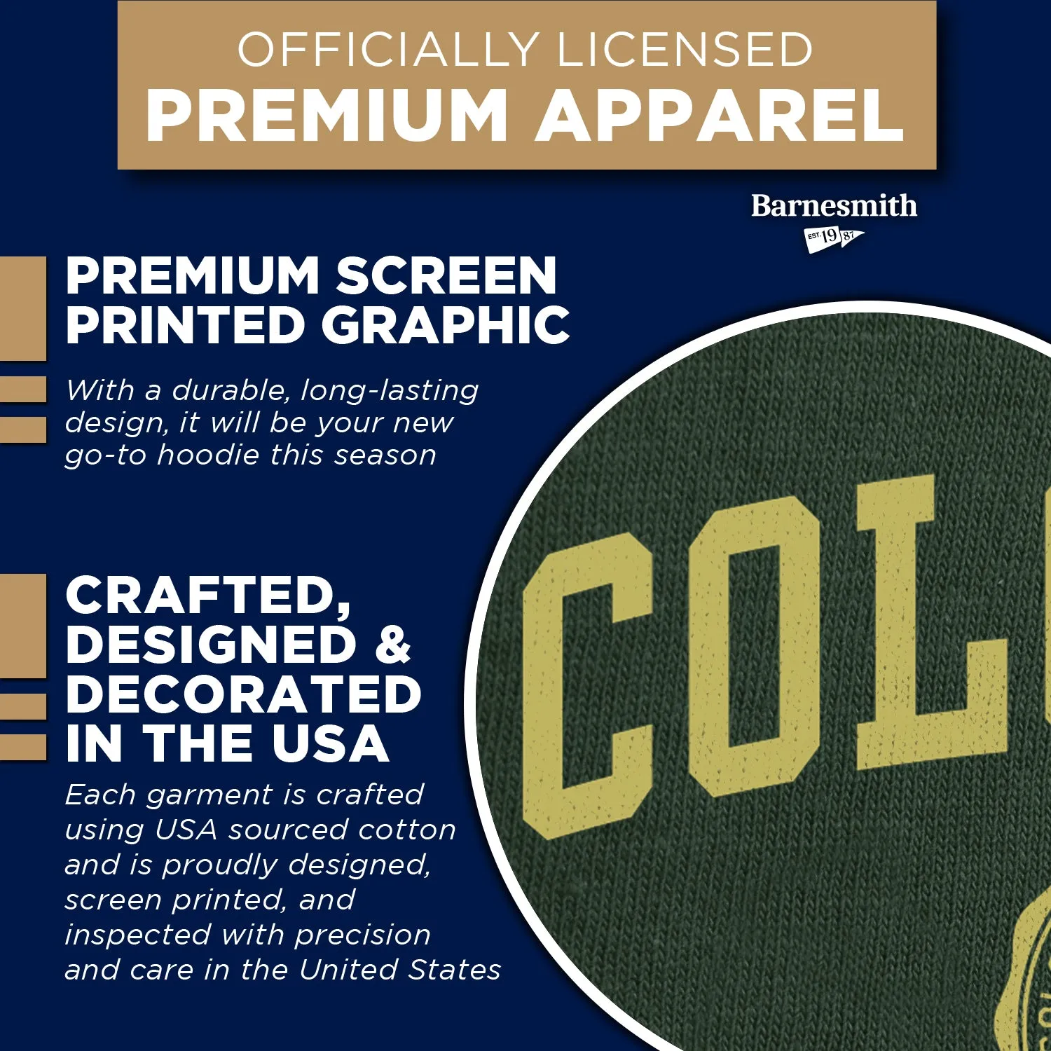 Colorado State University Heritage Hooded Sweatshirt (Hunter Green) sold by Barnesmith product image thumbnail 4