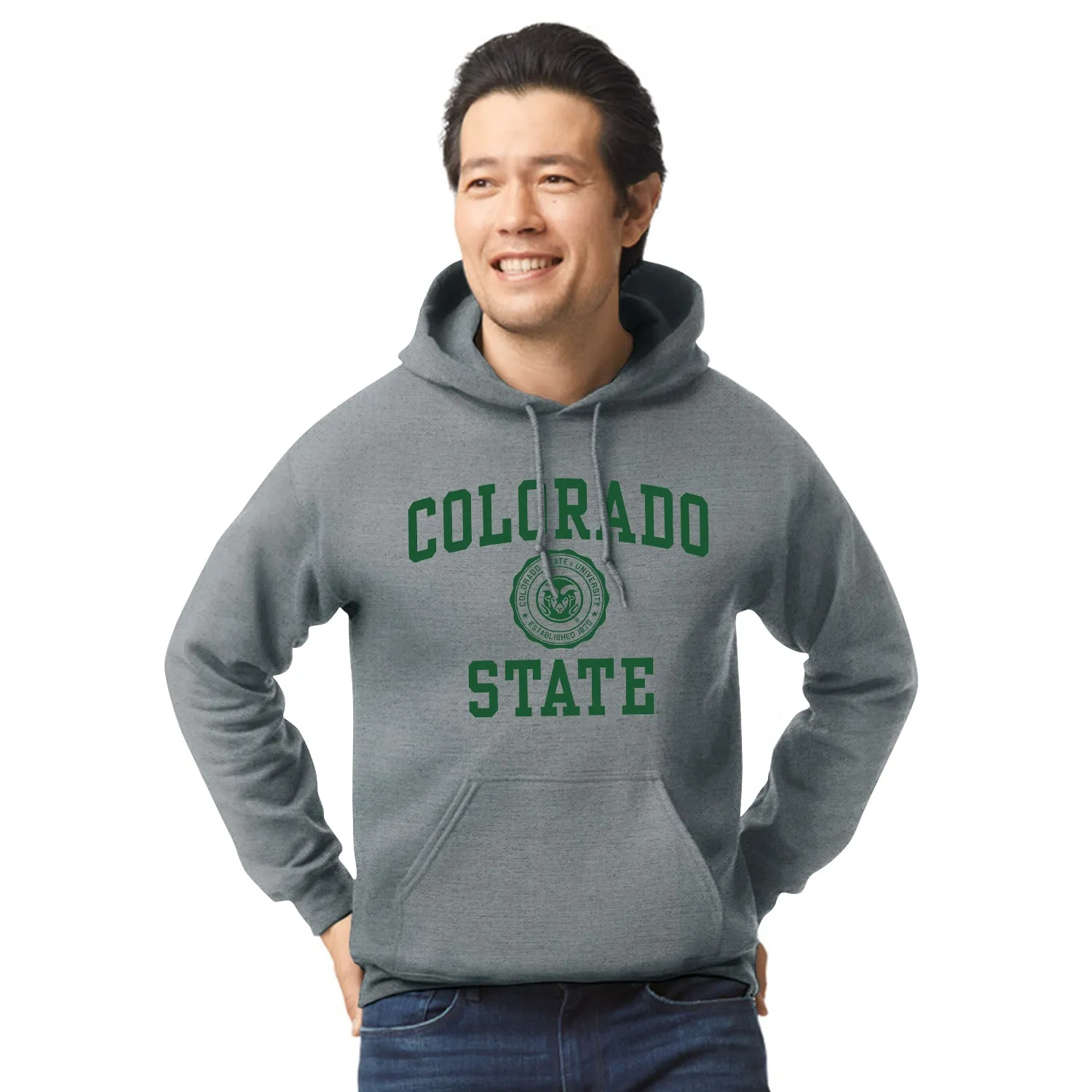 Colorado State University Heritage Hooded Sweatshirt (Charcoal Grey) sold by Barnesmith product image thumbnail 2