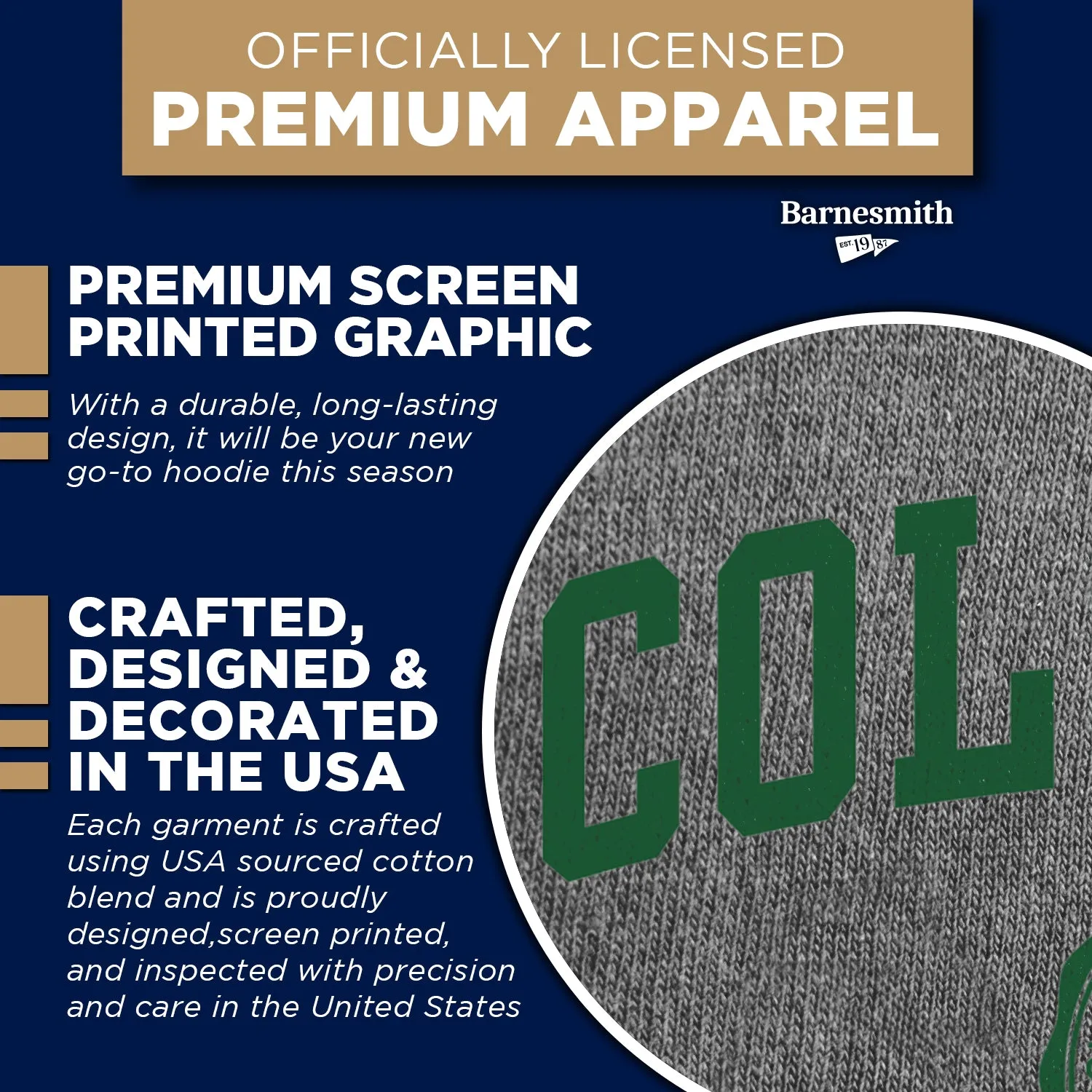 Colorado State University Heritage Hooded Sweatshirt (Charcoal Grey) sold by Barnesmith product image thumbnail 4