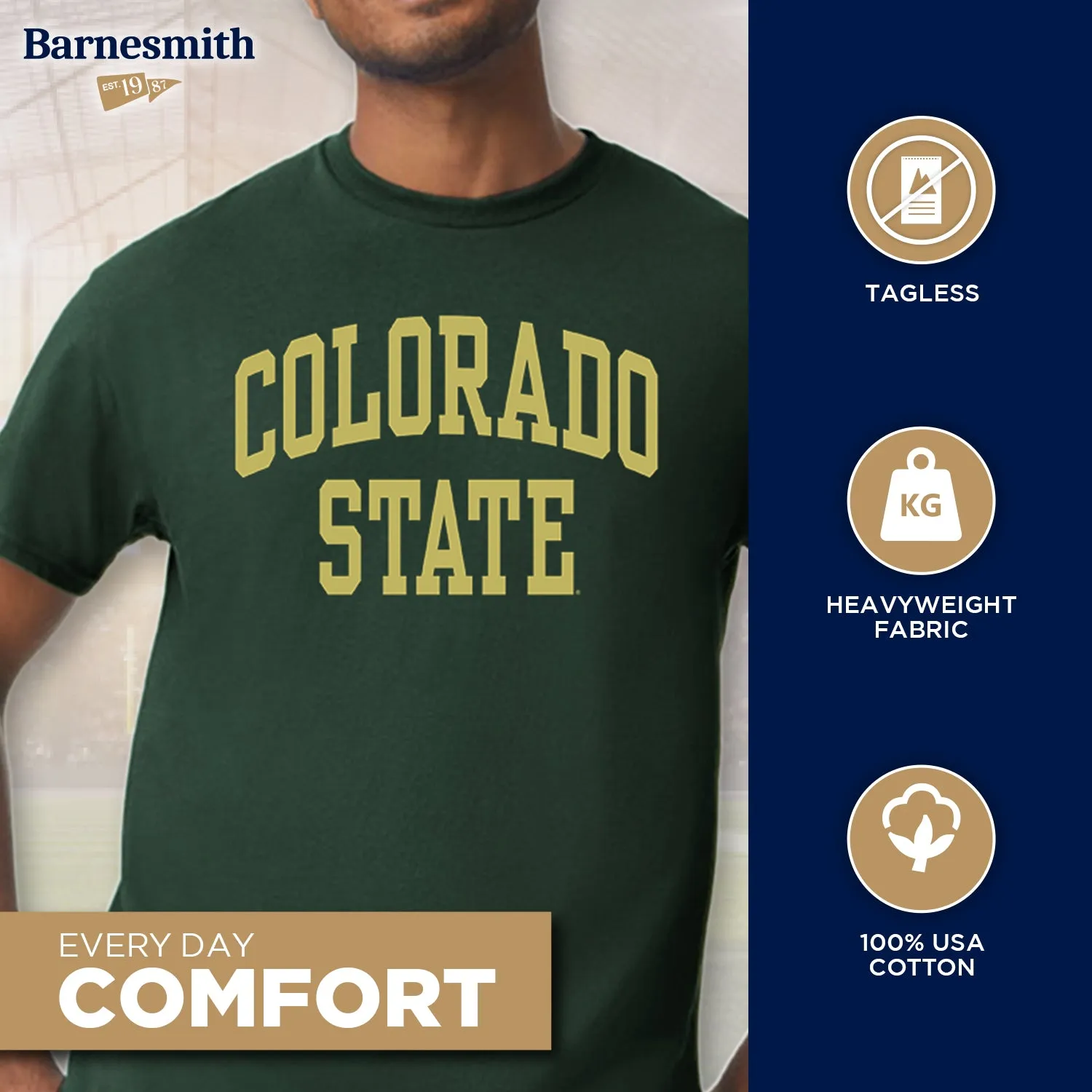 Colorado State University Classic T-Shirt (Hunter Green) sold by Barnesmith product image thumbnail 3