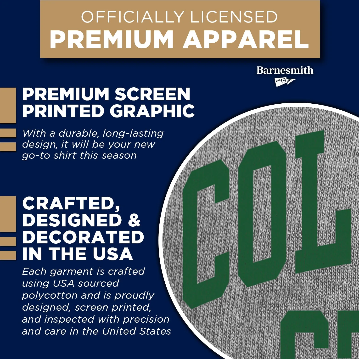 Colorado State University Classic T-Shirt (Charcoal Grey) sold by Barnesmith product image thumbnail 4