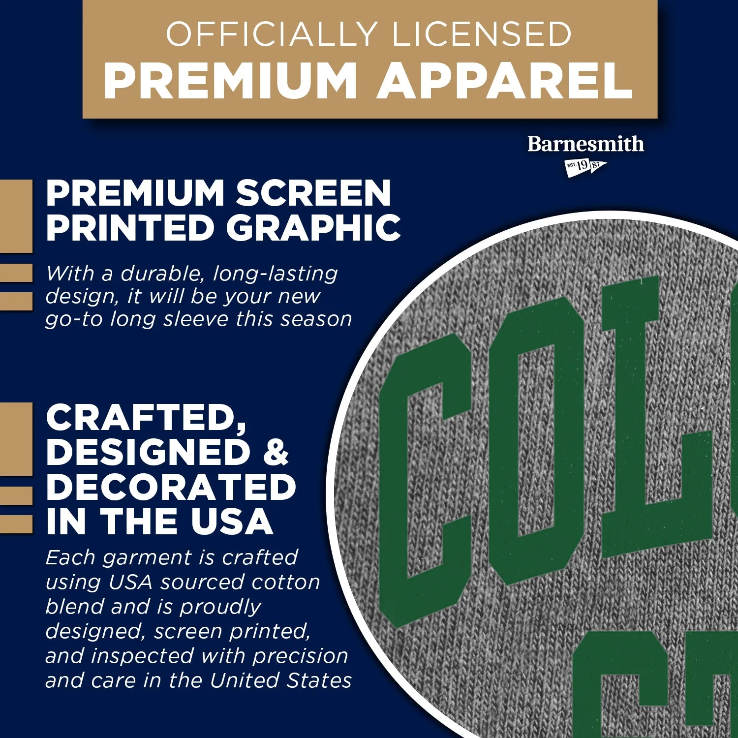 Colorado State University Classic Long Sleeve T-Shirt (Charcoal Grey) sold by Barnesmith product image thumbnail 4