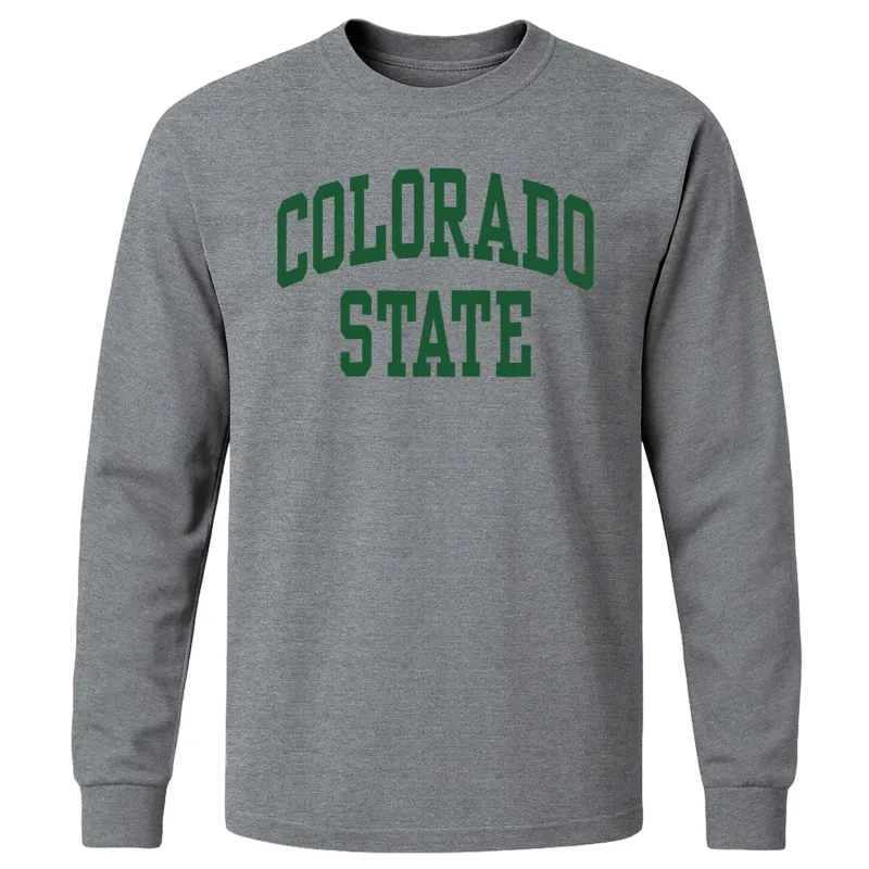 Colorado State University Classic Long Sleeve T-Shirt (Charcoal Grey) sold by Barnesmith