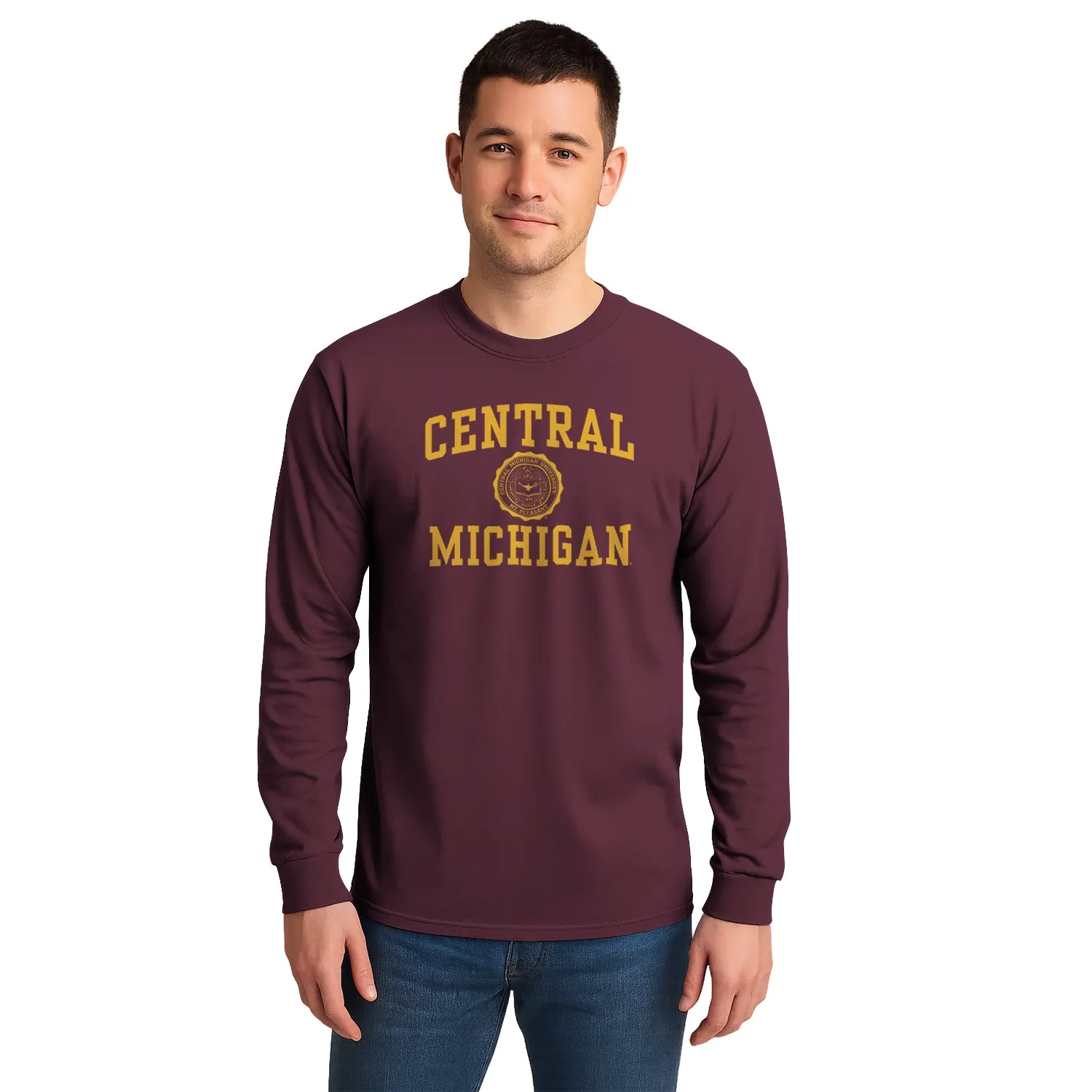 Central Michigan University Heritage Long Sleeve T-Shirt (Maroon) sold by Barnesmith product image thumbnail 2